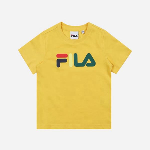 Camisetas Fila Rapaz Amarelas - Fila Colorful Crew Neck S/S Portugal Online,CGTE-32981